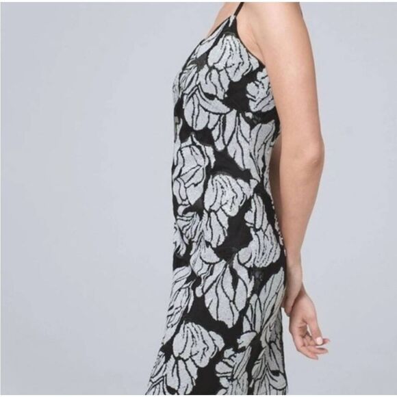 White House Black Market Blk/Wht Sequin Shift Dress, NWT, Adj. Straps,Size 10 - Picture 10 of 10